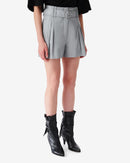 Short En Cuir Ceinturé Paoli - Light Grey