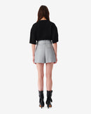 Short En Cuir Ceinturé Paoli - Light Grey