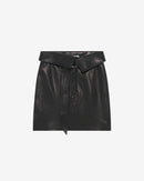 Jupe Ceinturée En Cuir Angelica - Black