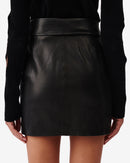 Jupe Ceinturée En Cuir Angelica - Black