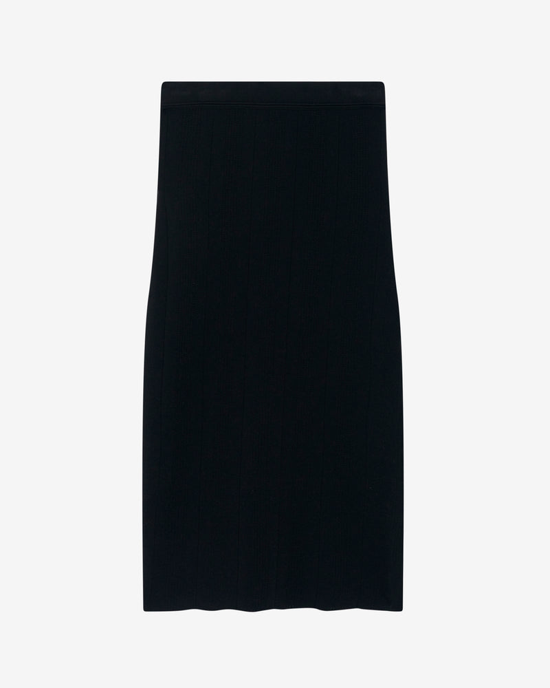 Jupe Midi En Jersey Côtelé Caifa - Black