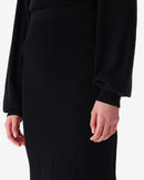 Jupe Midi En Jersey Côtelé Caifa - Black