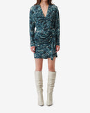 Jupe Imprimée À Fronces Fidi - Blue Green