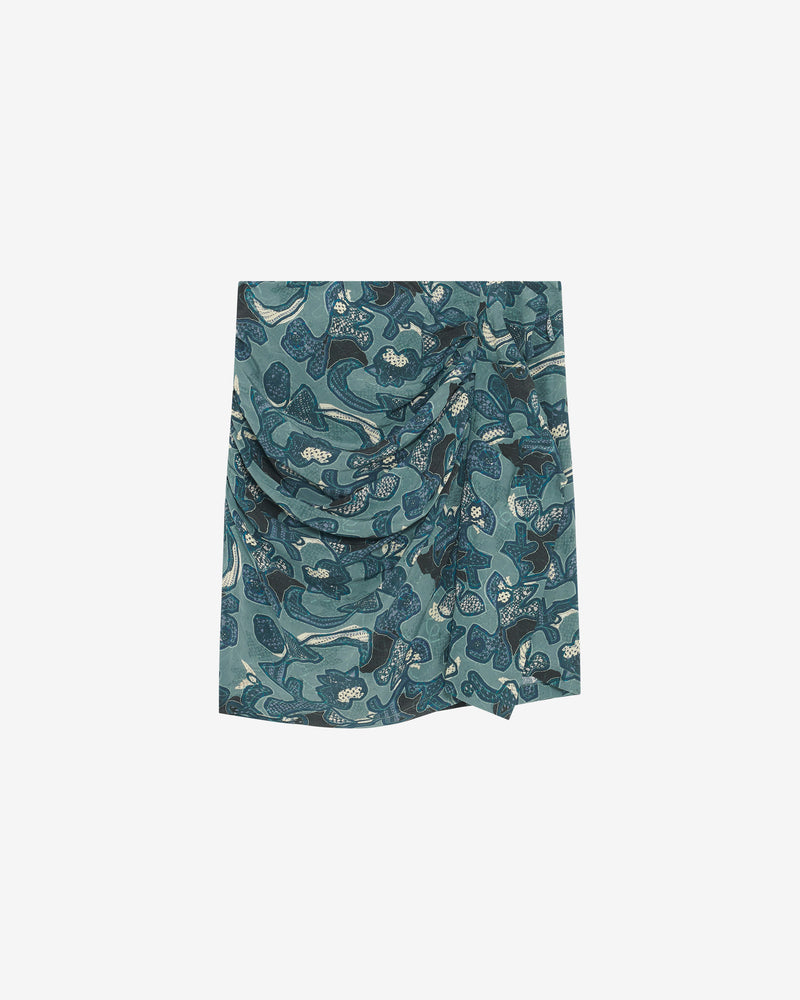 Jupe Imprimée À Fronces Fidi - Blue Green