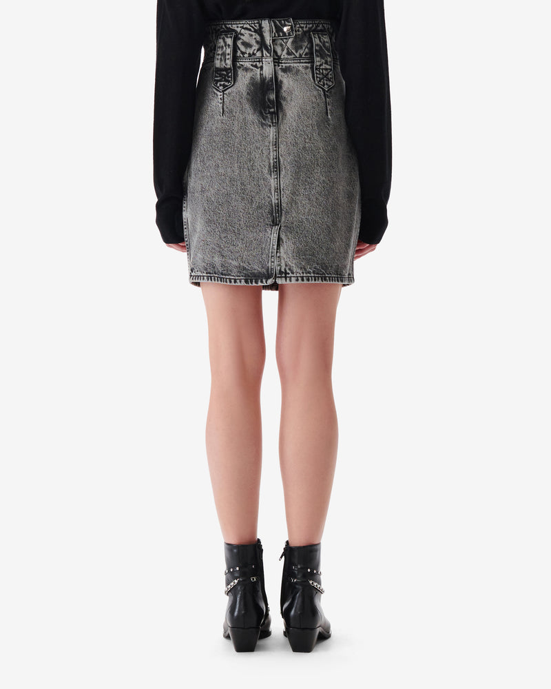 Jupe Courte En Jean Délavé Jazzino - Snow Black