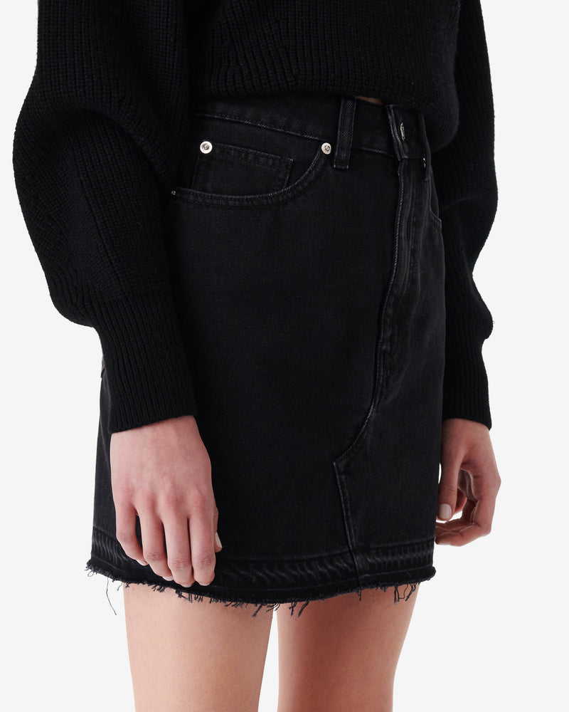 Jupe Courte En Jean Délavé Kavala - Black Stone