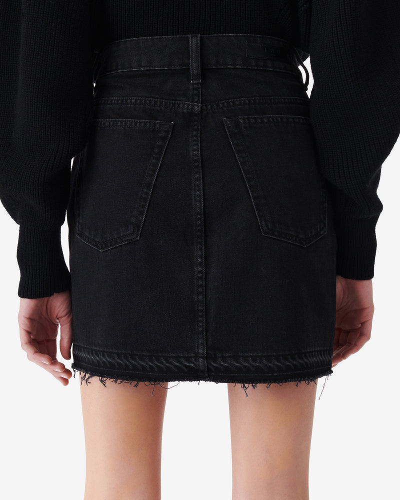 Jupe Courte En Jean Délavé Kavala - Black Stone