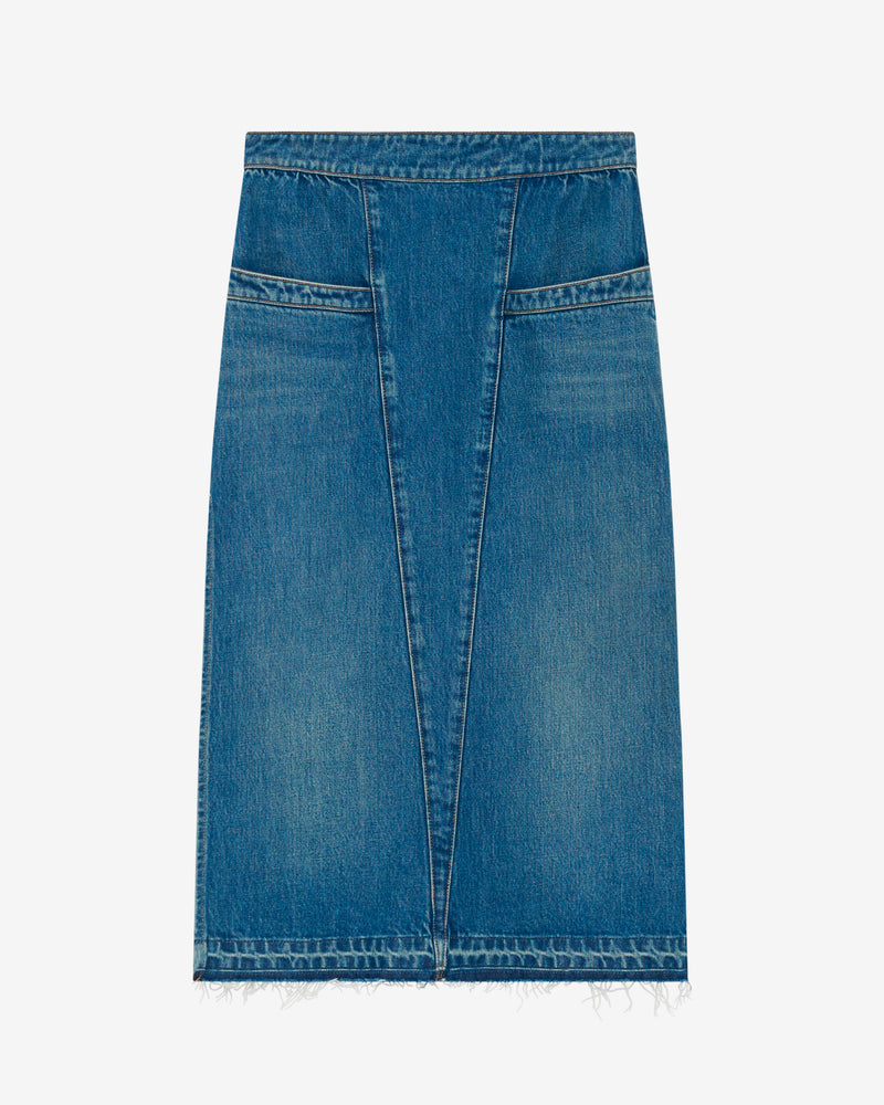 Jupe Midi En Jean Délavé Lamy - Mid Blue Used