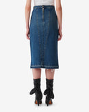 Jupe Midi En Jean Délavé Lamy - Mid Blue Used