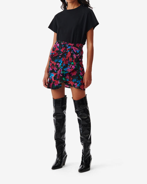 Jupe Imprimée À Volants Melissa - Black Multico