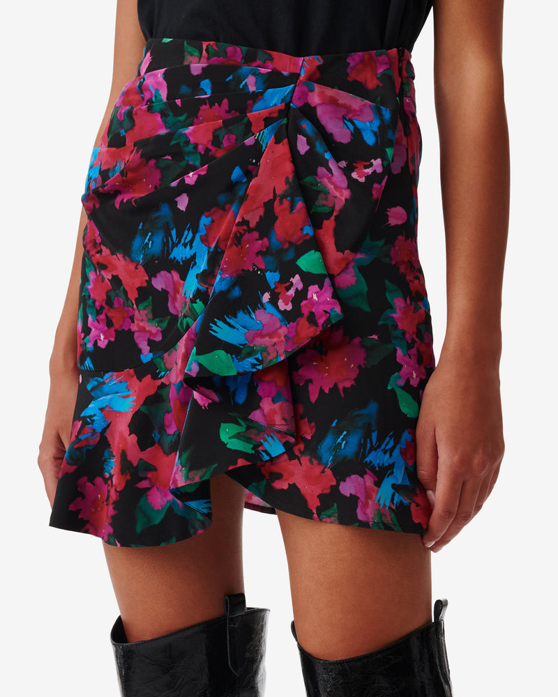 Jupe Imprimée À Volants Melissa - Black Multico