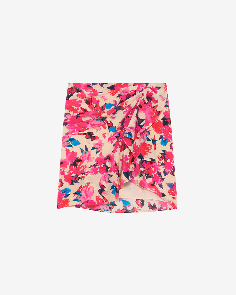 Jupe Imprimée À Volants Melissa - Multico Ecru