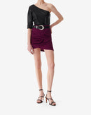 Jupe Courte En Jersey Lurex Menia - Fushia/Black