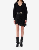 Jupe Courte Lurex À Volants Nuda - Black Metallic