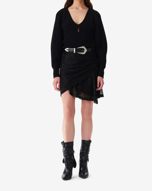 Jupe Courte Lurex À Volants Nuda - Black Metallic