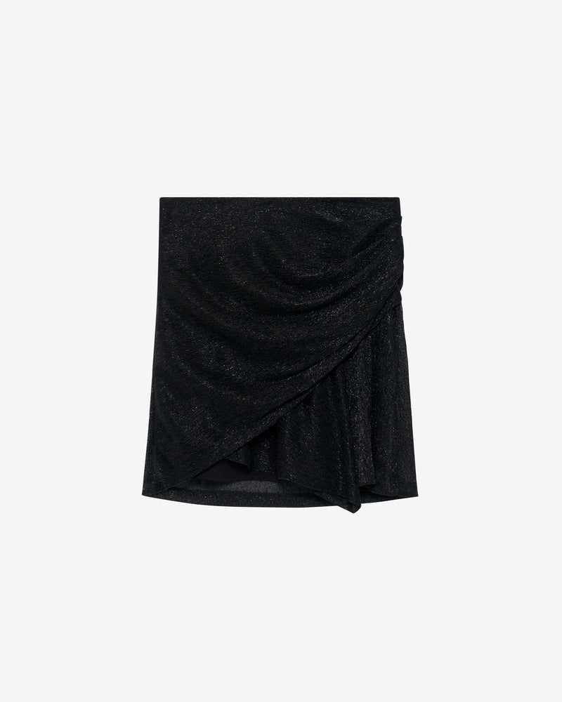Jupe Courte Lurex À Volants Nuda - Black Metallic