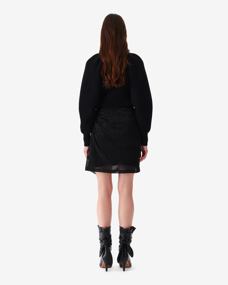 Jupe Courte Lurex À Volants Nuda - Black Metallic