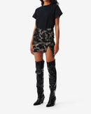 Jupe Courte À Imprimé Doré Tirana - Black/Gold