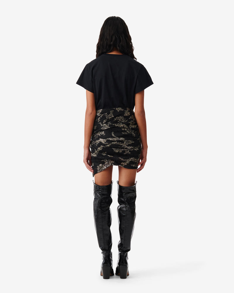 Jupe Courte À Imprimé Doré Tirana - Black/Gold