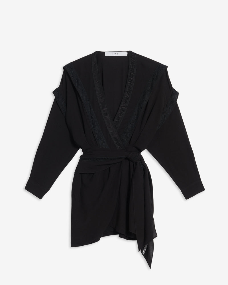 Robe Col Cache-Cœur Elyn - Black - Femme