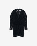 Robe À Dentelle Col V Croisé Emsi - Black