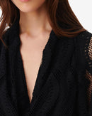 Robe À Dentelle Col V Croisé Emsi - Black