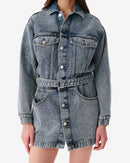 Robe Courte En Jean Délavé Glacia - Snow Blue