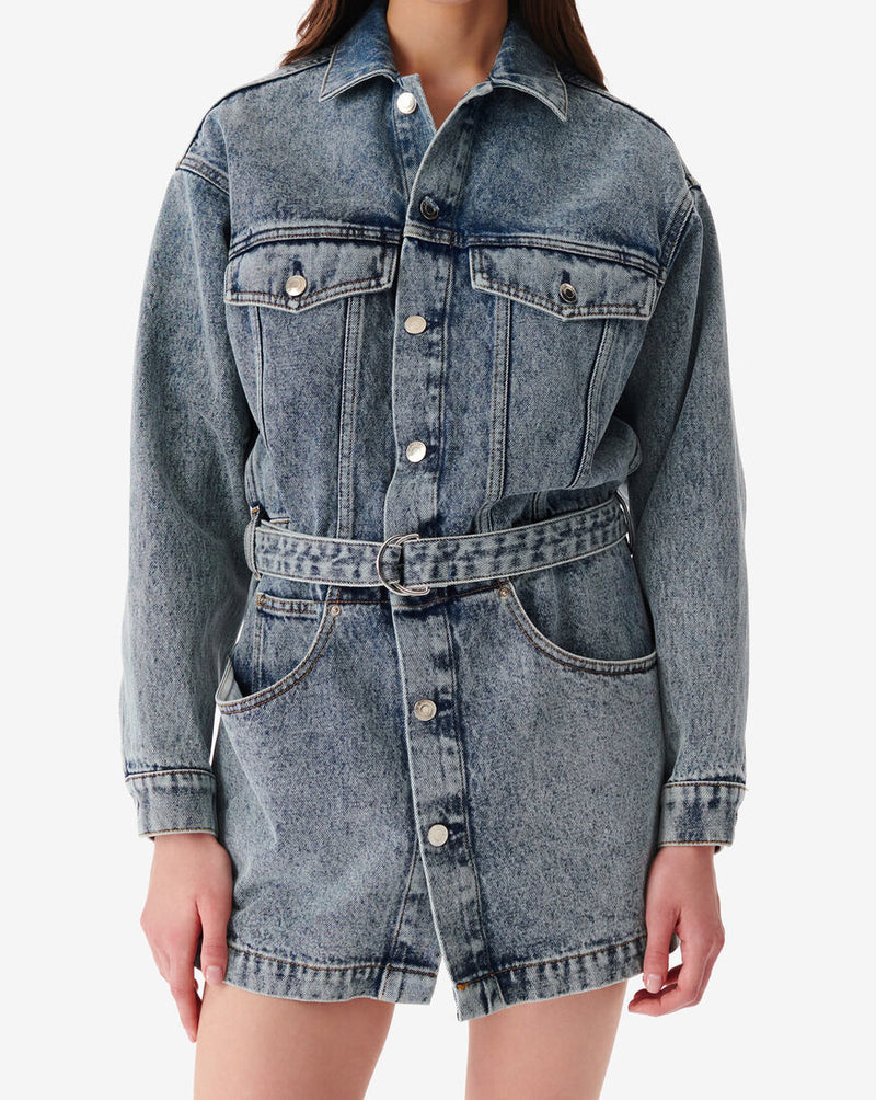 Robe Courte En Jean Délavé Glacia - Snow Blue