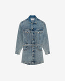 Robe Courte En Jean Délavé Glacia - Snow Blue