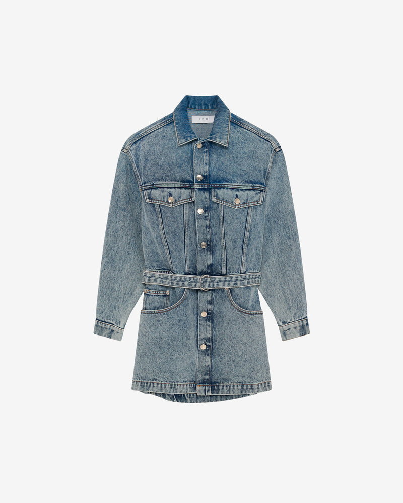 Robe Courte En Jean Délavé Glacia - Snow Blue