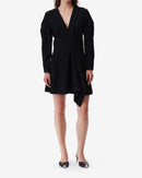 Robe Courte Col V À Volants Jimilia - Black