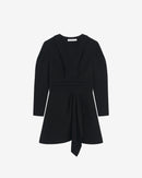 Robe Courte Col V À Volants Jimilia - Black