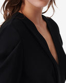 Robe Courte Col V À Volants Jimilia - Black