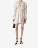 Robe Courte Col V À Volants Jimilia - Ecru