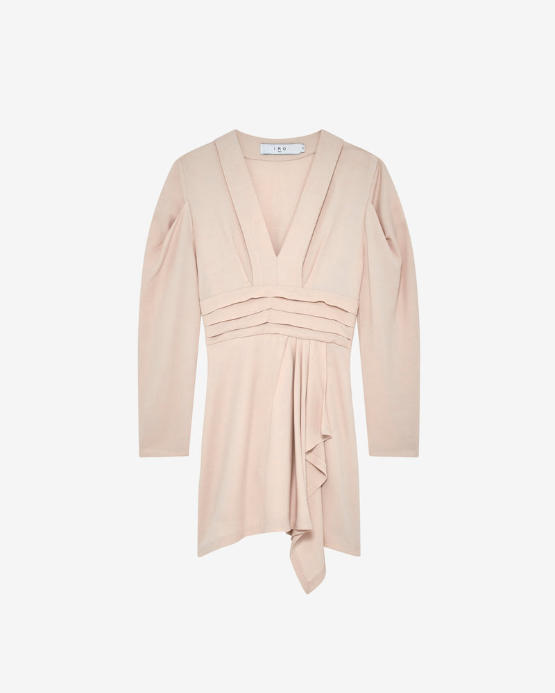 Robe Courte Col V À Volants Jimilia - Ecru