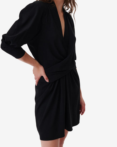 Robe Courte À Découpe Col V Katie - Black