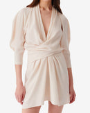 Robe Courte À Découpe Col V Katie - Ecru