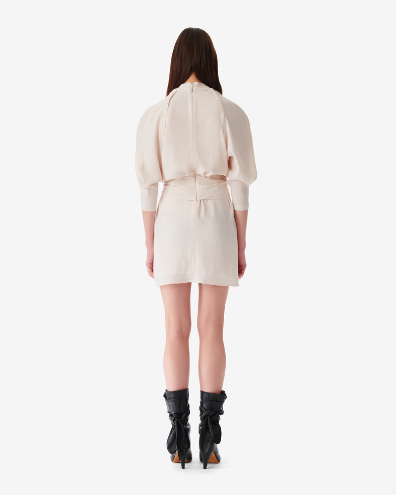 Robe Courte À Découpe Col V Katie - Ecru