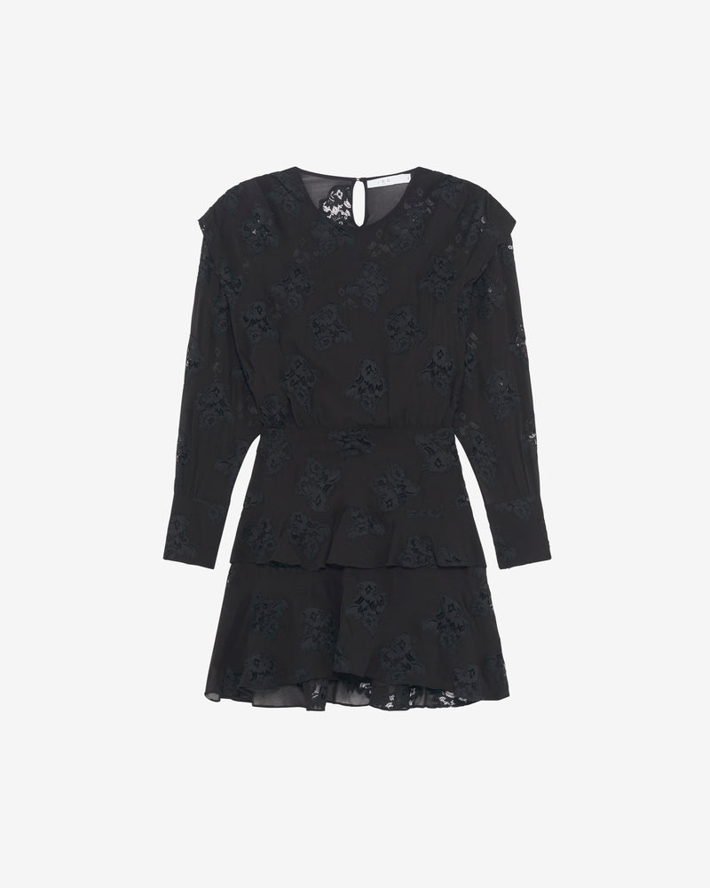Robe Courte En Dentelle Levoca - Black