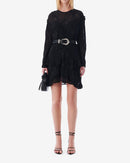 Robe Courte En Dentelle Levoca - Black