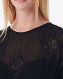 Robe Courte En Dentelle Levoca - Black