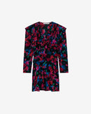 Robe Courte Imprimée Col V Masca - Black Multico