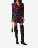 Robe Courte Imprimée Col V Masca - Black Multico