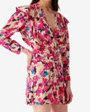 Robe Courte Imprimée Col V Masca - Multico Ecru