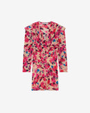 Robe Courte Imprimée Col V Masca - Multico Ecru