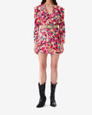 Robe Courte Imprimée Col V Masca - Multico Ecru