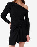 Robe Courte En Jersey Lurex Merimi - Black/Black Lurex