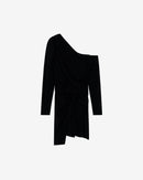 Robe Courte En Jersey Lurex Merimi - Black/Black Lurex