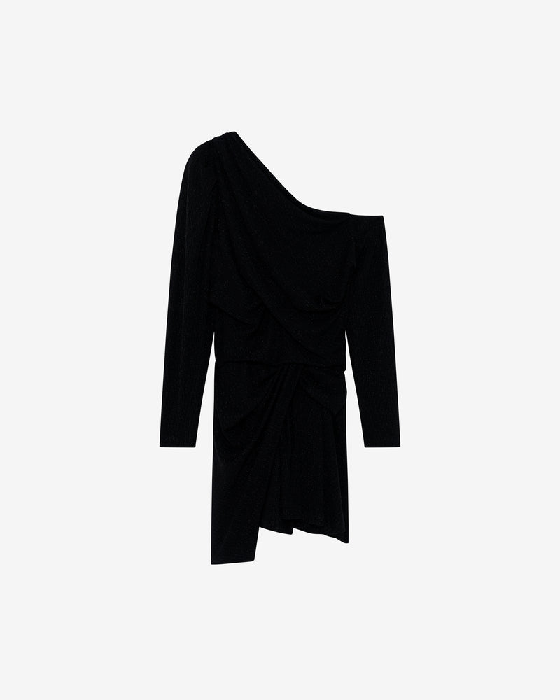 Robe Courte En Jersey Lurex Merimi - Black/Black Lurex