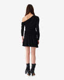 Robe Courte En Jersey Lurex Merimi - Black/Black Lurex
